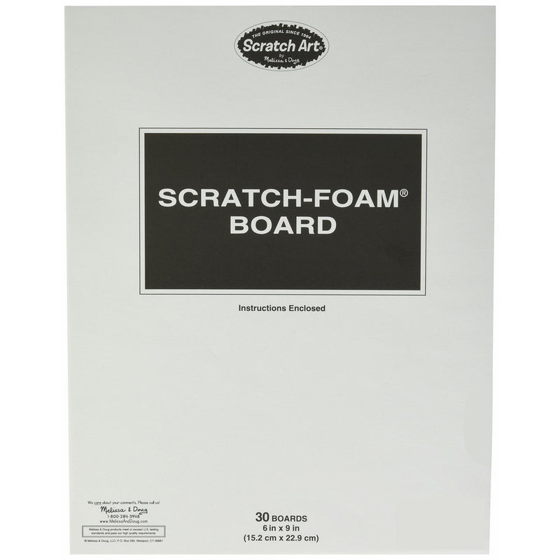 Melissa & Doug Scratch Art Printmaking Scratch-Foam Craft Boards - 30 Boards