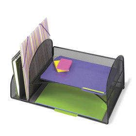 Safco Products 3264BL Onyx Mesh Desktop Organizer with 2 Vertical/2 Horizontal Sections, Black