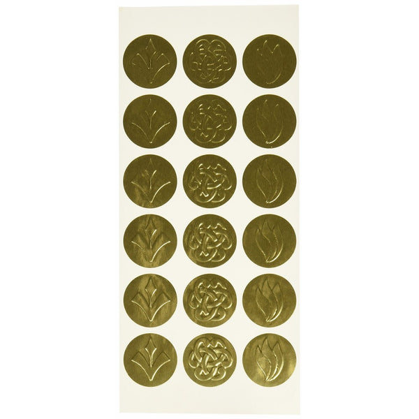 Geographics Self-Adhesive Embossed Seals, Gold, 54 per Pack (45204)