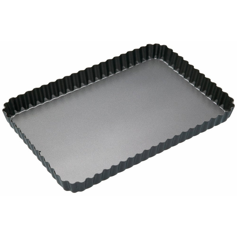 Masterclass Non-stick Fluted Rectangular Flan / Quiche Tin, 31x21x2.5cm, Sleeved