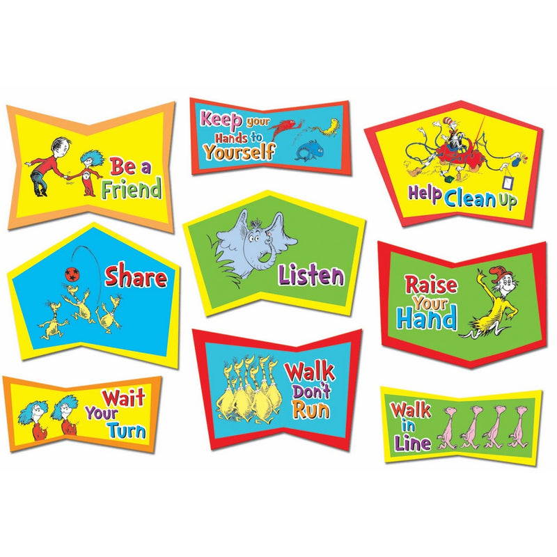 Eureka Dr. Seuss Classroom Rules Bulletin Board Sets, 4 Panels 17 x 24 Each