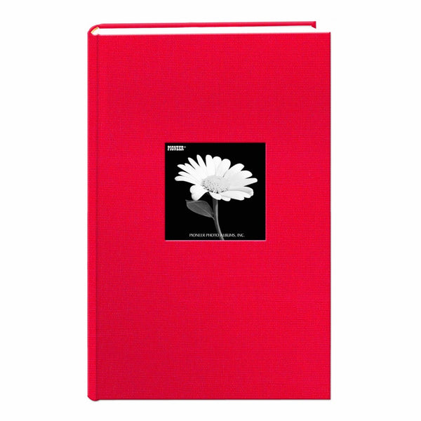 Fabric Frame Cover Photo Album 300 Pockets Hold 4x6 Photos, Apple Red