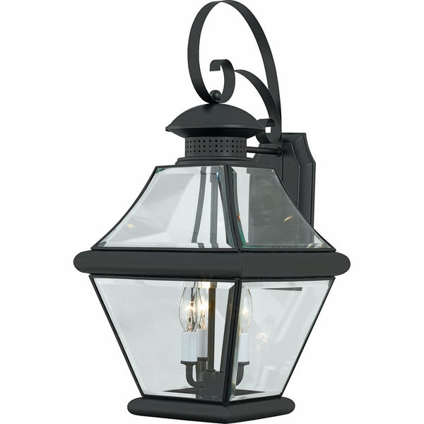 Quoizel RJ8411K Rutledge 3-Light Outdoor Lantern, Mystic Black