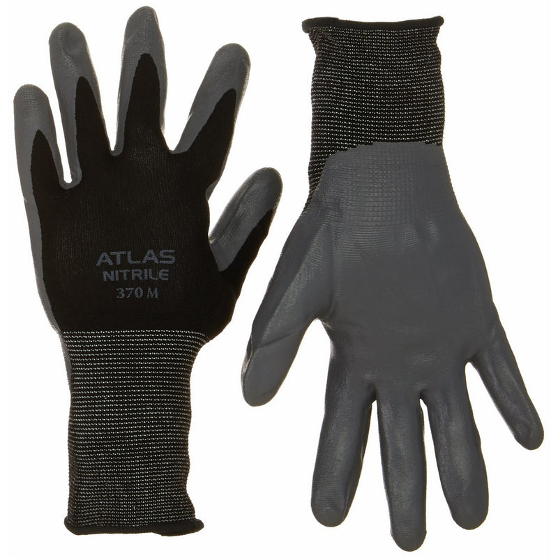 Atlas 370M Nitrile Tough Assembly Grip 370 Work Gloves, Medium