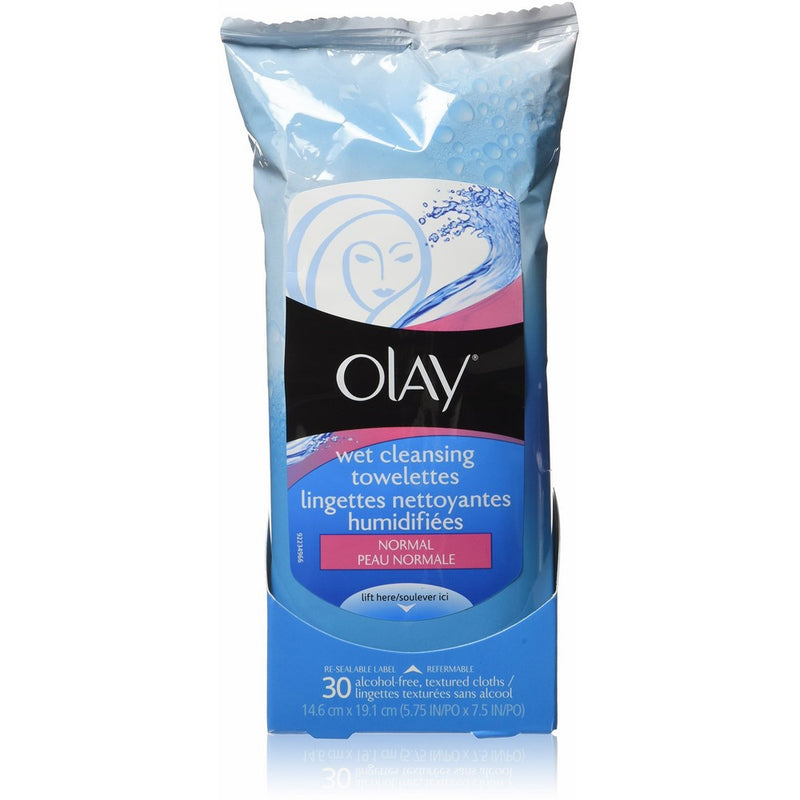 Olay Normal Wet Cleansing Cloths, 30-Count (Pack of 2)