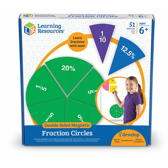 Learning Resources LER1616 Double-Sided Magnetic Fraction Circles