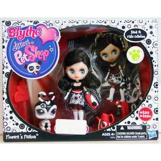 Littlest Pet Shop Blythe Black White Collection Exclusive Flowers 'n Fashion