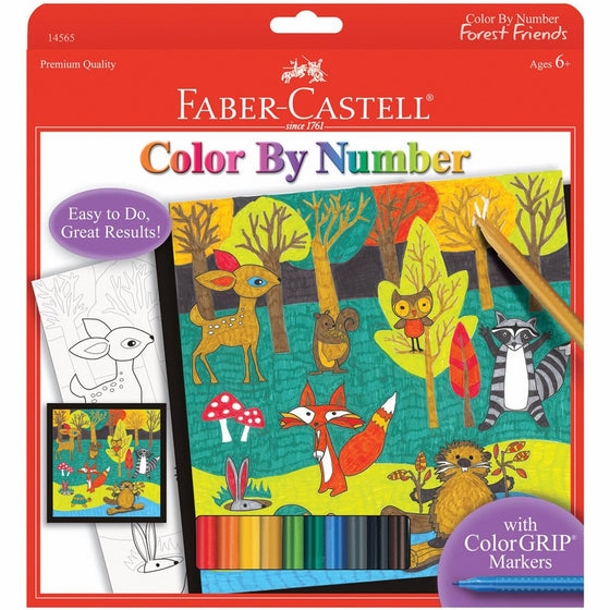 Faber Castell Color by Number Forest Friends - Kids Color by Number Kit with Markers