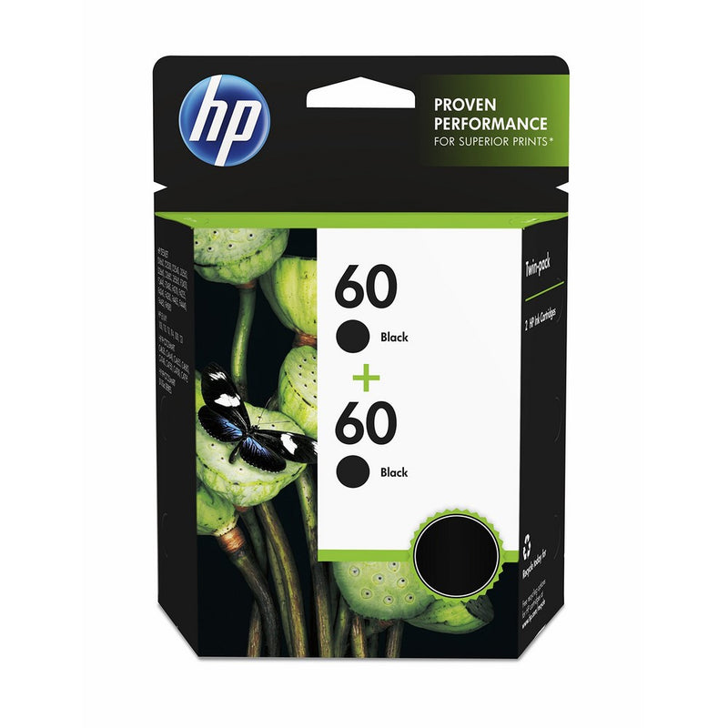 HP 60 Black Original Ink Cartridges, 2 pack (CZ071FN)