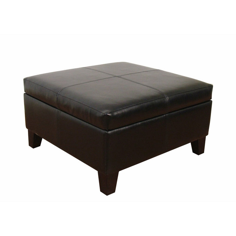 Large Black Faux Leather Storage Table Bench Living Room Bedroom