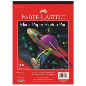 Faber-Castell Black Paper Pad 9" X 12" 25 sheets