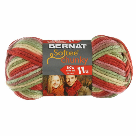 Bernat Softee Chunky Ombre Yarn - (5) Bulky Chunky Gauge 100% Acrylic - 2.8 oz - Multicolor - Machine Wash & Dry