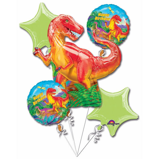 Dinosaur Party Balloon 5 Piece Bouquet