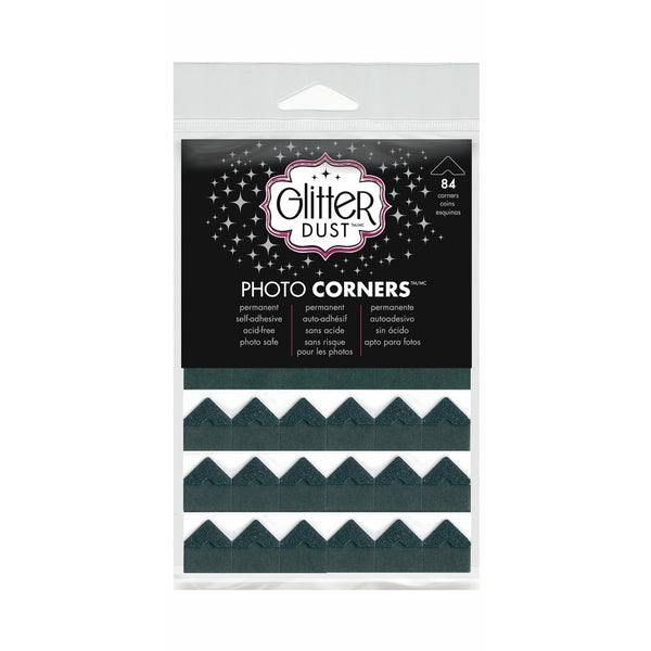 Therm O Web Glitter Photo Corners, Black Nickel