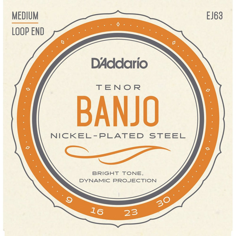 D'Addario EJ63 Nickel Tenor Banjo Strings, 9-30