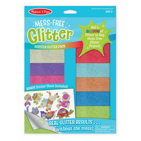 Melissa & Doug Mess-Free Glitter - Booster Glitter Pack With 8 Glitter Sheets and 7 Foam Glitter Animal Stickers