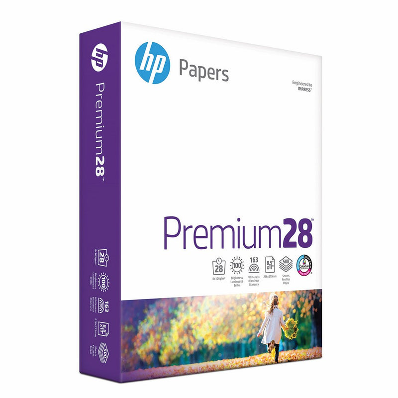 HP Printer Paper, Premium28, 8.5 x 11, Letter, 28 lb, 100 Bright, 500 Sheets/1 Ream (205200R) Made In The USA