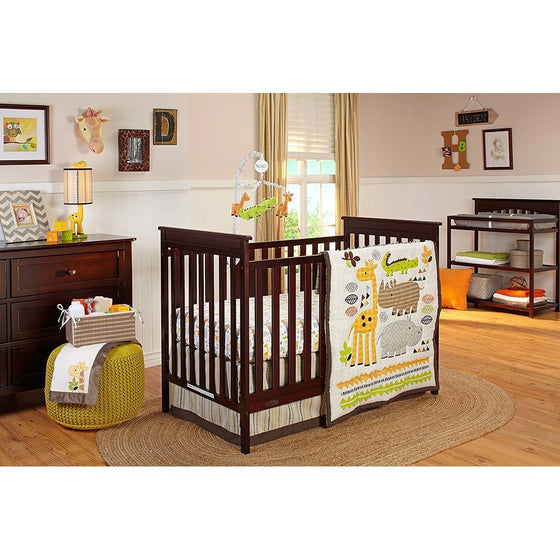 NoJo Zoobilee Crib Bedding Set, 4 Count