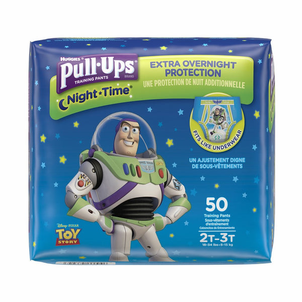 Pull-Ups Night-Time Potty Training Pants for Boys, 2T-3T (18-34 lb.), 50 Ct, PACK OF 2 (100 total pants) (Packaging May Vary)
