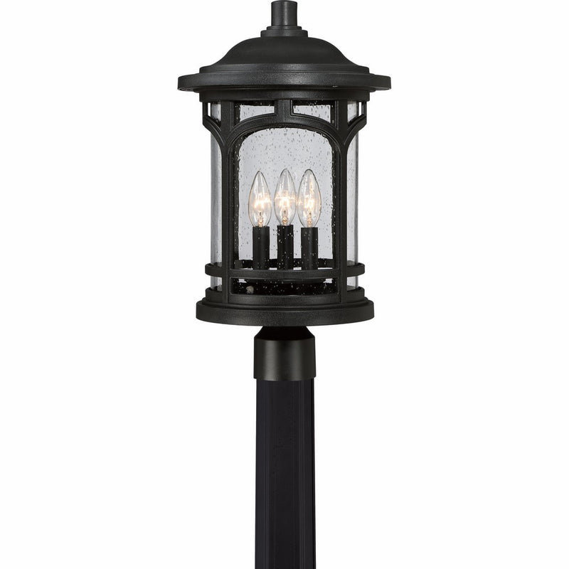 Quoizel MBH9011K 3-Light Marblehead Outdoor Lantern in Mystic Black