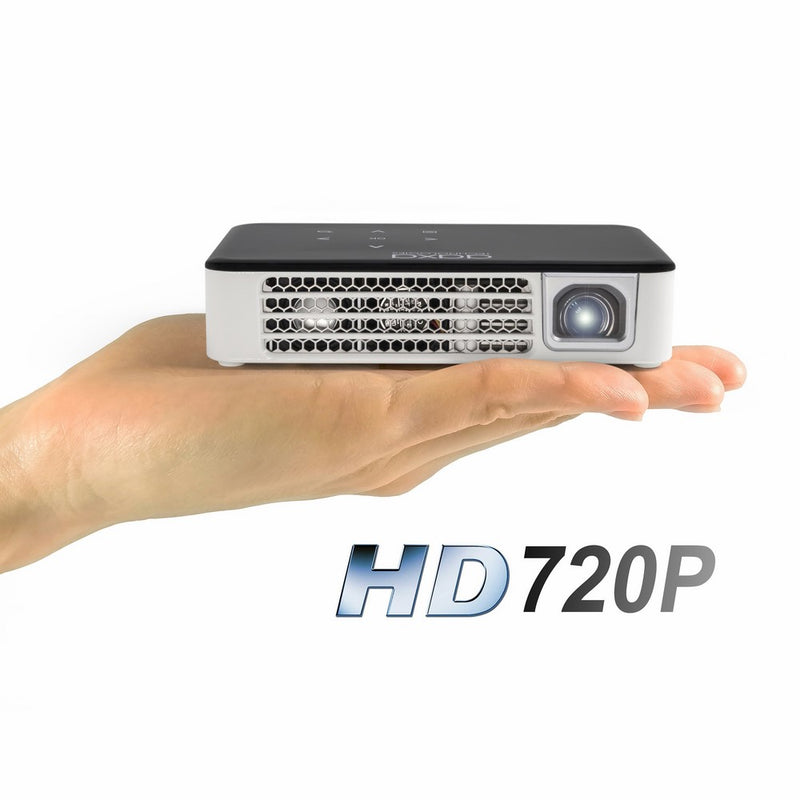 AAXA P300 Neo LED Video Projector - Supports 1080p for computers, smartphones, home theater, business presentations with HDMI/Mini VGA/USB/microSD Inputs, 3.5mm Aux Out, and up to 2.5hr Battery
