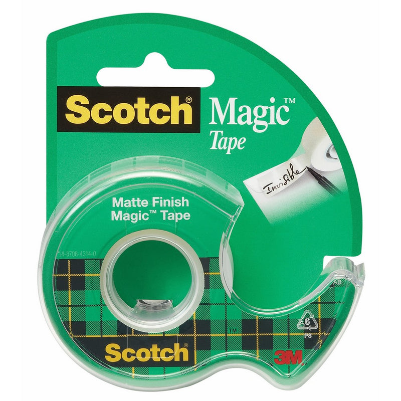 Scotch Brand Magic Tape, Writeable, Photo-Safe, Narrow Width, 1/2 x 450 Inches (104)