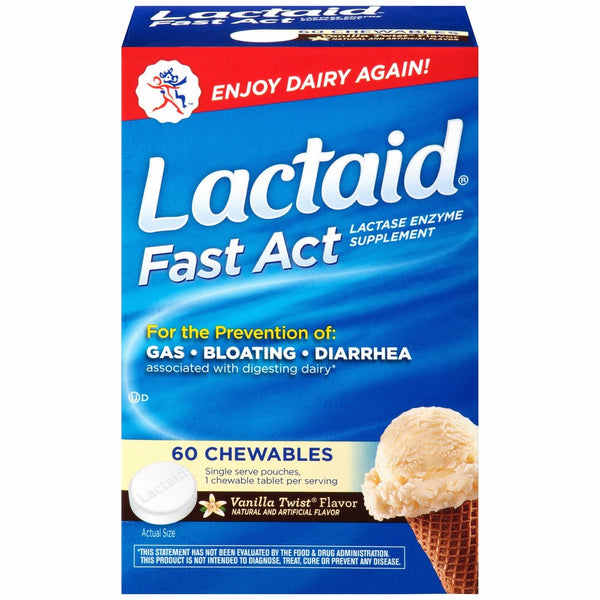 LACTAID Fast Act Chewables Vanilla Twist 60 ea