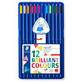 Staedtler Ergosoft Colored Pencils, Set of 12 Colors in Stand-up Easel Case (157SB12)