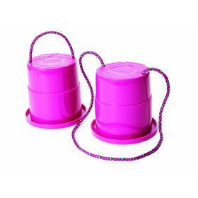 Just Jump It Set of 2 EZ Steppers Agility Toy - Can Stepper Toys (Raspberry)