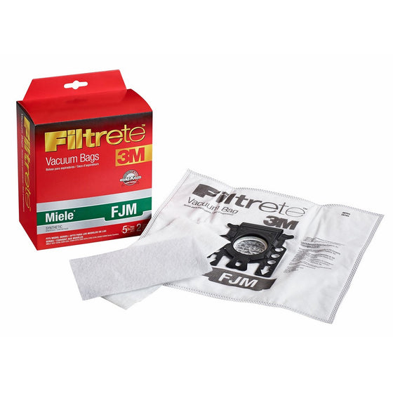 3M Filtrete Miele FJM Synthetic Vacuum Bag - 5 bags  2 filters