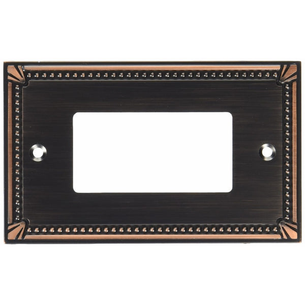 Jackson Deerfield 3017AZ Imperial Bead Antique 1 Rocker/GFI Wall Plate, Bronze