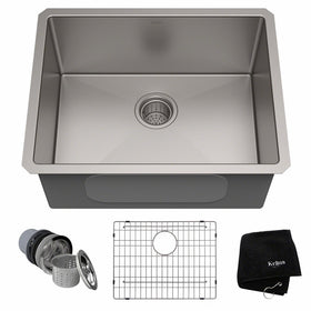 KRAUS Standart PRO 23-inch 16 Gauge Undermount Single Bowl Stainless Steel Kitchen Sink, KHU101-23
