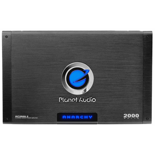 Planet Audio AC2000.2 Anarchy 2000 Watt, 2 Channel, 2/4 Ohm Stable Class A/B, Full Range, Bridgeable, MOSFET Car Amplifier with Remote Subwoofer Control