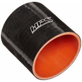 HPS HTSC-275-BLK Silicone High Temperature 4-Ply Reinforced Straight Coupler Hose, 75 PSI Maximum Pressure, 3" Length, 2.75" ID, Black