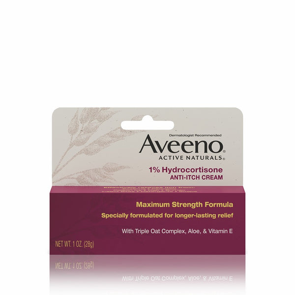 Aveeno 1% Hydrocortisone Anti-Itch Relief Cream, 1 Oz (Pack of 2)