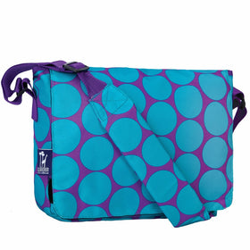 Messenger Bag, Wildkin 13 x 10 Inch Messenger Bag, Includes Interior and Exterior Pockets and Velcro Closure, Ages 8, Perfect for School, Sports, and Day Trips – Big Dot Aqua