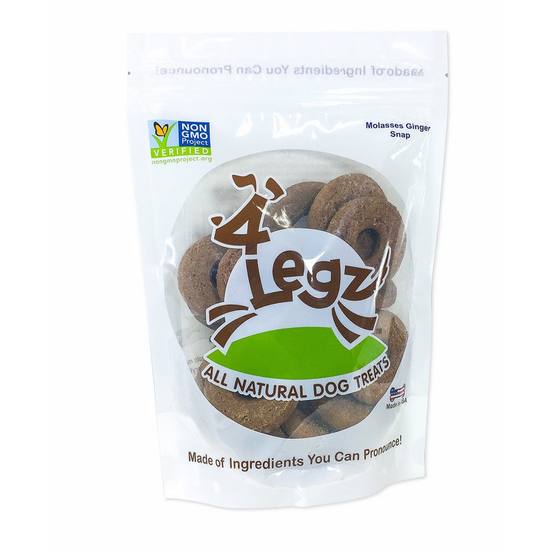 4Legz Molasses Ginger Snap All Natural Crunchy Dog Treats, 7 Ounce