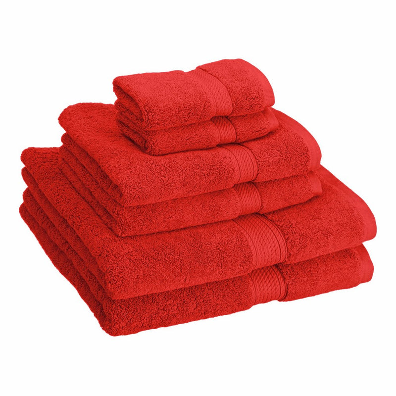 Superior 900 GSM Luxury Bathroom 6-Piece Towel Set, Made of 100% Premium Long-Staple Combed Cotton, 2 Hotel & Spa Quality Washcloths, 2 Hand Towels, and 2 Bath Towels - Red