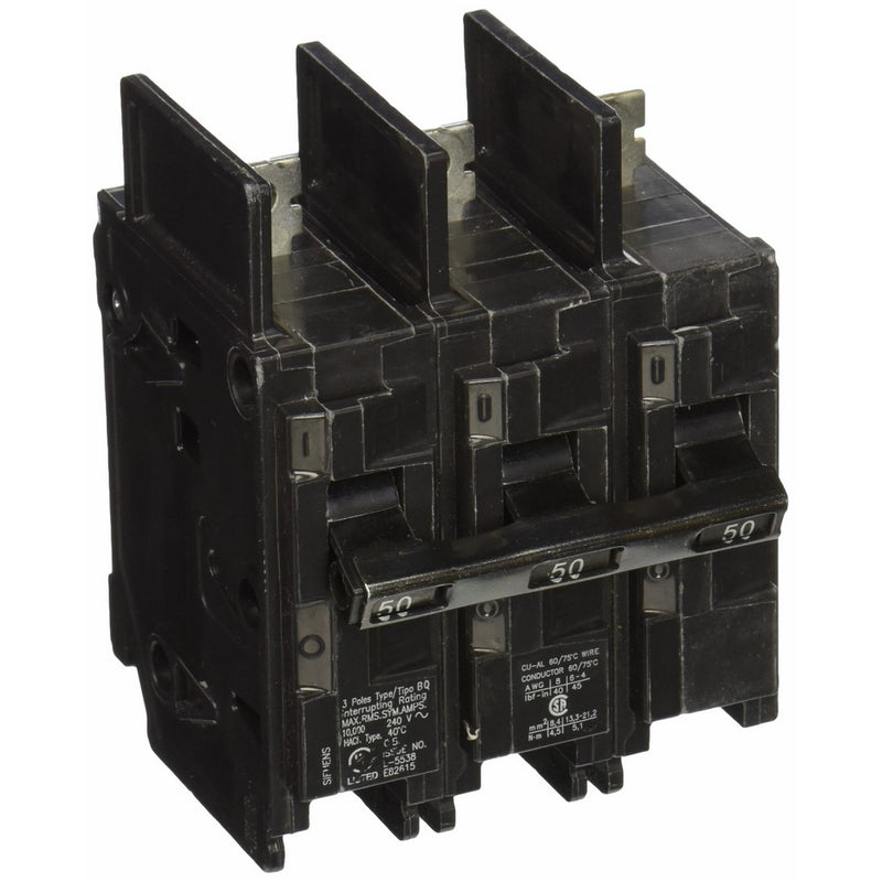 Siemens BQ3B050 50-Amp Three Pole 240-Volt 10KAIC Lug In/Lug Out Breaker