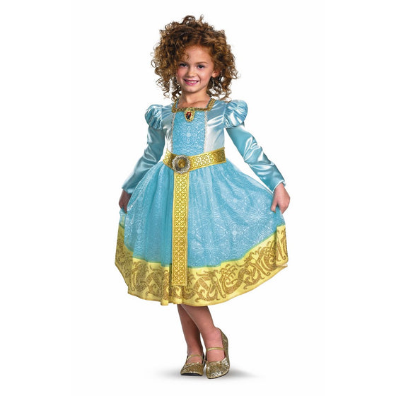 Brave Merida Deluxe Costume, Auqa/Gold, X-Small