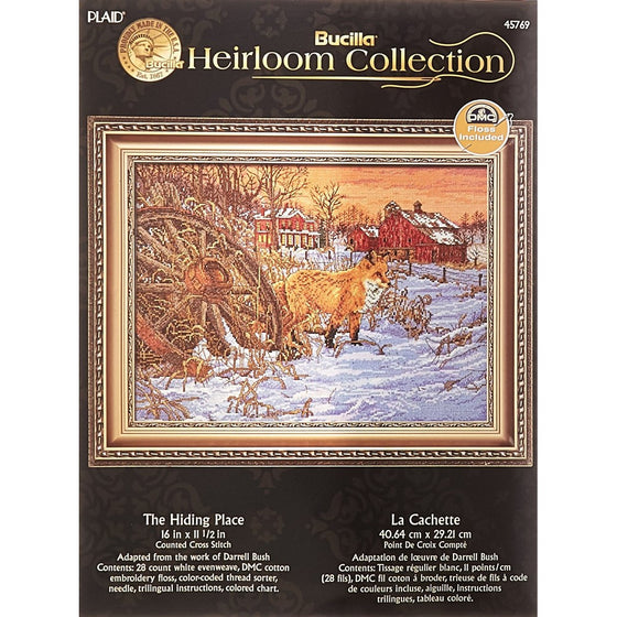 Bucilla Heirloom Collection Counted Cross Stitch Kit, 16 by 11.5-Inch, 45769 Fox Hiding Place