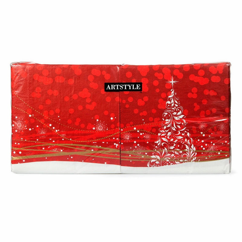 Artstyle 200 Count Glimmer Napkins, Red