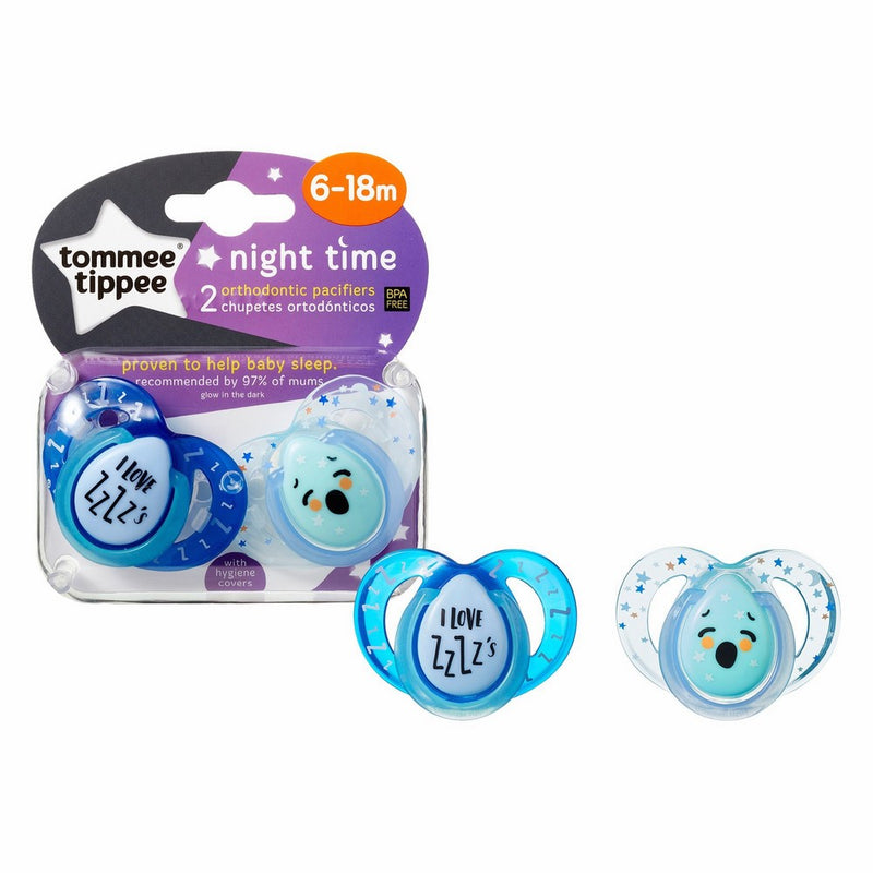 Tommee Tippee Closer to Nature Night Pacifier, 6-18 Months, 2 Count (Colors will vary)