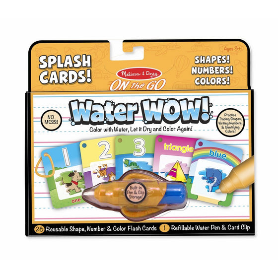 Melissa & Doug On the Go Water Wow! Reusable Water-Reveal Cards - Shapes, Numbers, Colors