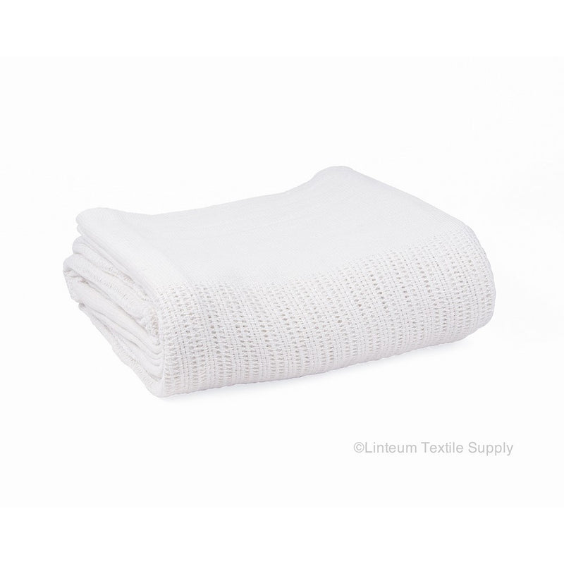 Linteum Textile 100% Cotton Open-Cell Weave HOSPITAL THERMAL BLANKET 66x90 Inch. White