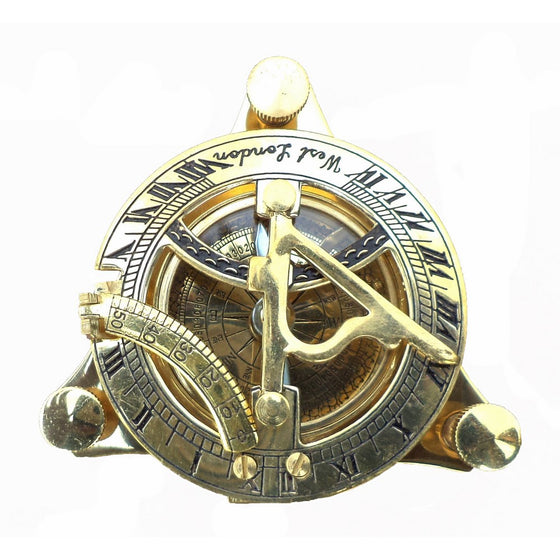 Maritime Collectible Sundial Compass Vintage Navigational Compass Shiny Brass