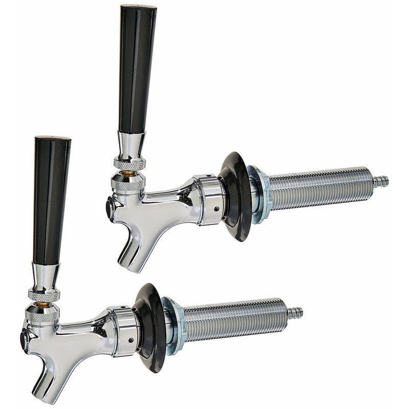 Bev Rite Beer Faucet and 4-Inch Shank Kit with Black Handle (2 Pack)