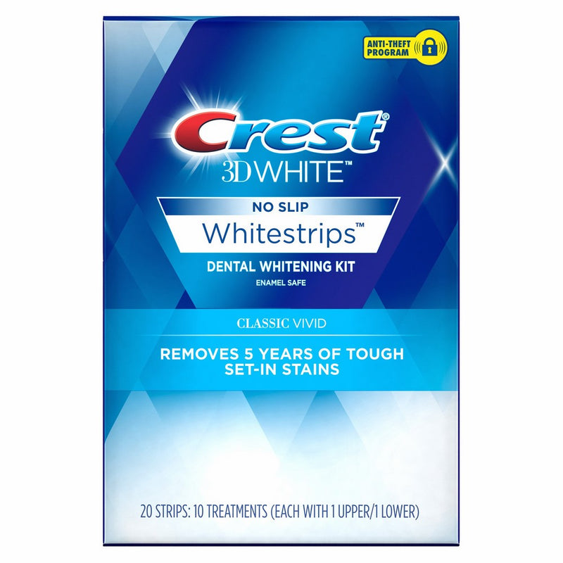 Crest 3D White Whitestrips Classic Vivid Teeth Whitening Kit, 10 Treatments