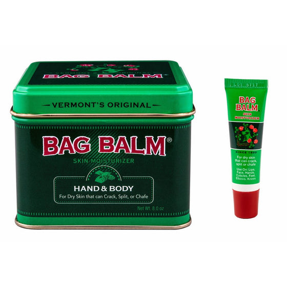 Bag Balm Bundle Animal Tin 8 Oz and On-The-go Tube 0.25 Oz