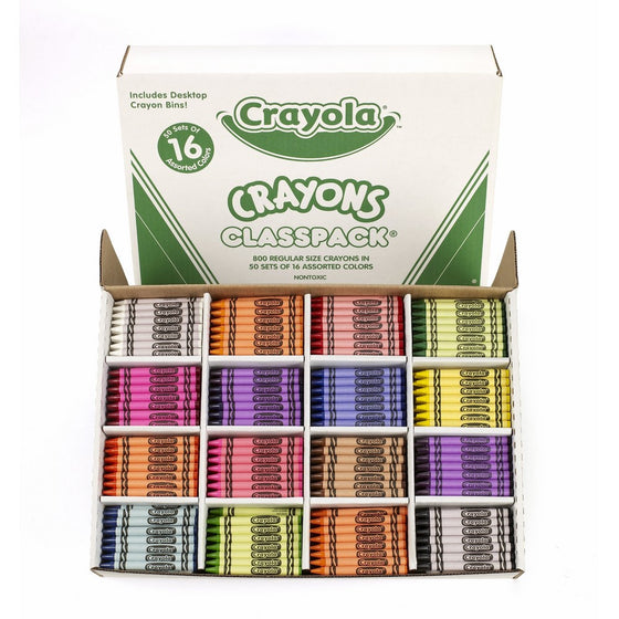 Crayola Bulk Crayons, 800 Count Classpack, 16 Assorted Colors (50 Each)